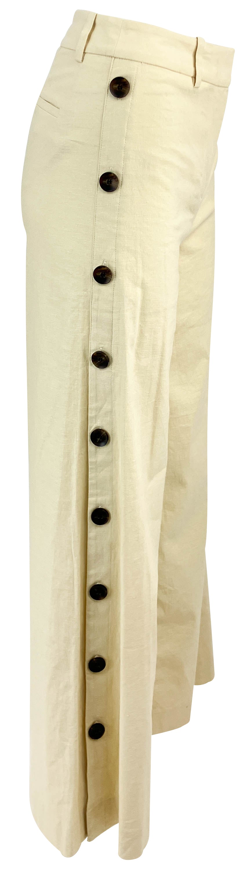 Derek Lam 10 Crosby Carter Wide-Leg Button Detail Trousers in Sorbet - Discounts on Derek Lam at UAL