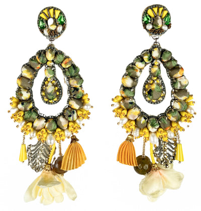 Exclusive Designer Robin Earrings in Yellow/Green - Discounts on Exclusive Designer at UAL