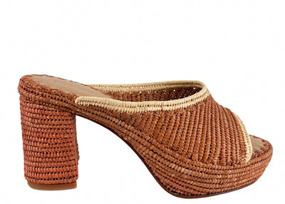 Carrie Forbes Aliyah Sandals in Cognac and Naural - Discounts on Carrie Forbes at UAL