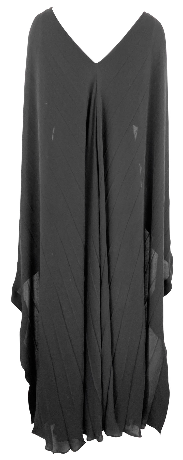 Valentino Pleated Silk-Georgette Gown in Black - Discounts on Valentino at UAL