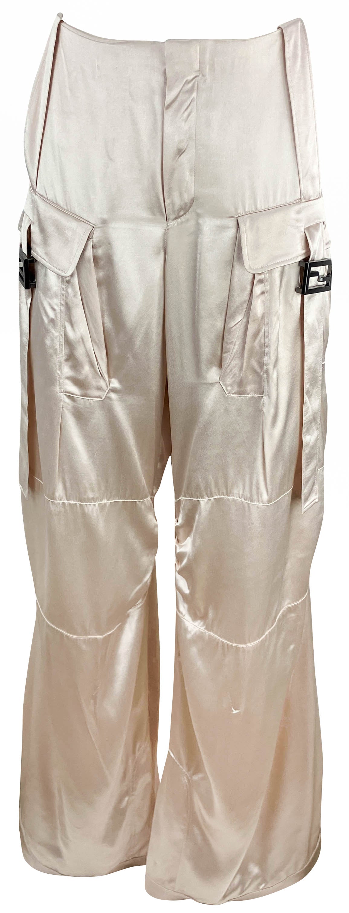 Fendi Shiny Cargo Pants in Blush - Discounts on Fendi at UAL