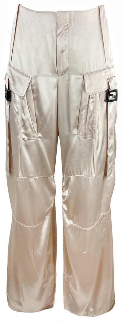 Fendi Shiny Cargo Pants in Blush - Discounts on Fendi at UAL