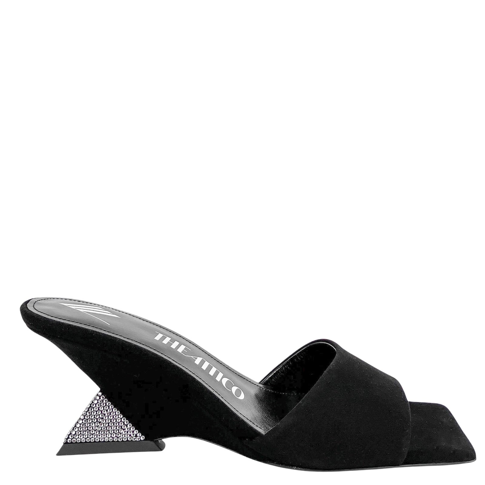 The Attico Cheope Mules in Black and Silver - Discounts on The Attico at UAL