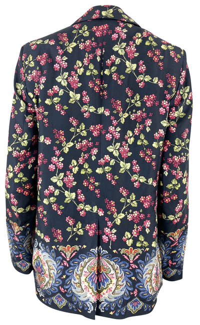 Etro Floral Print Blazer in Navy Multi - Discounts on Etro at UAL