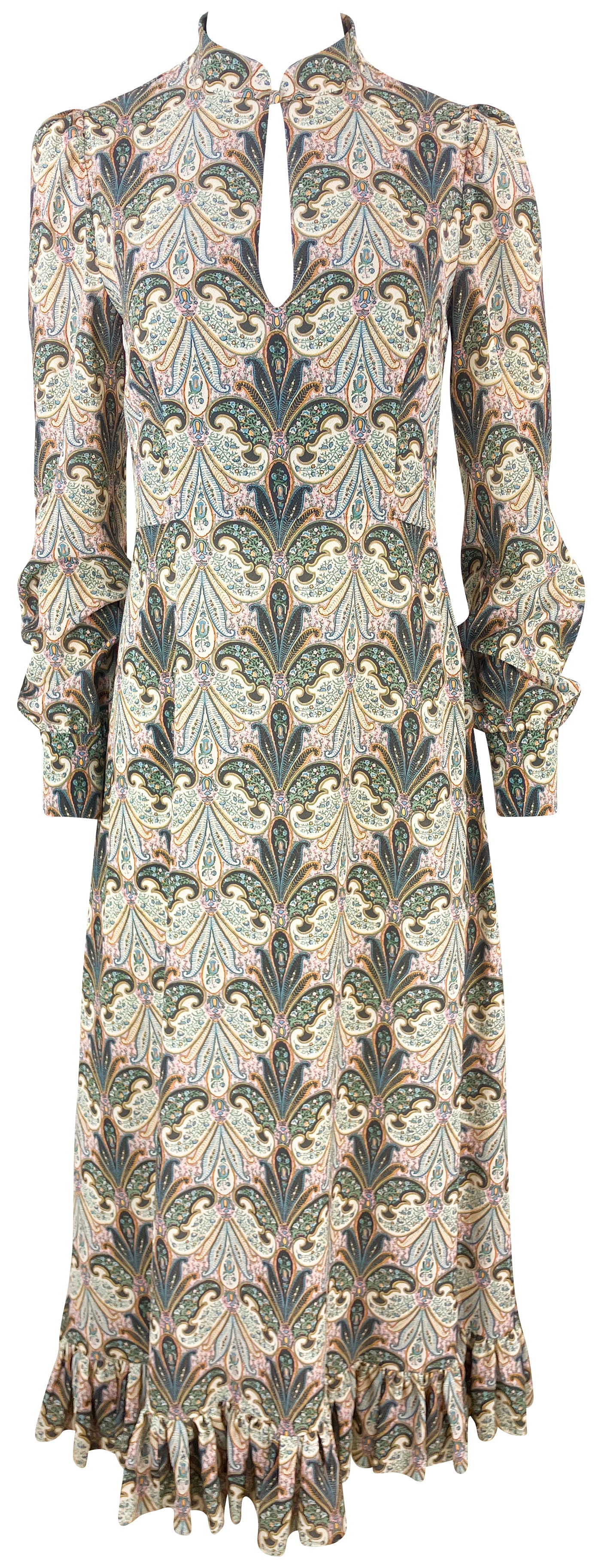 Etro Paisley Print Dress with Ruffle Hem in Multi - Discounts on Etro at UAL