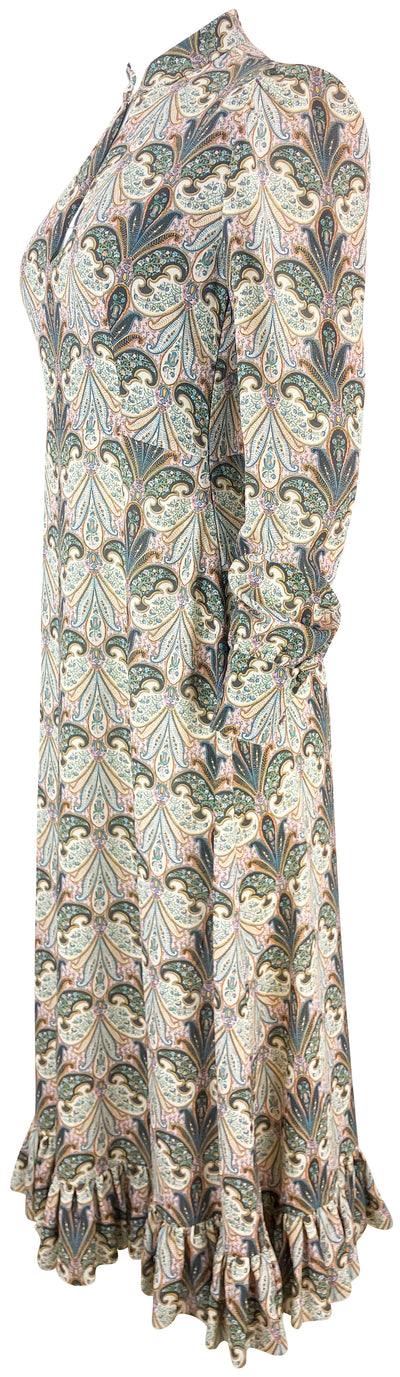 Etro Paisley Print Dress with Ruffle Hem in Multi - Discounts on Etro at UAL