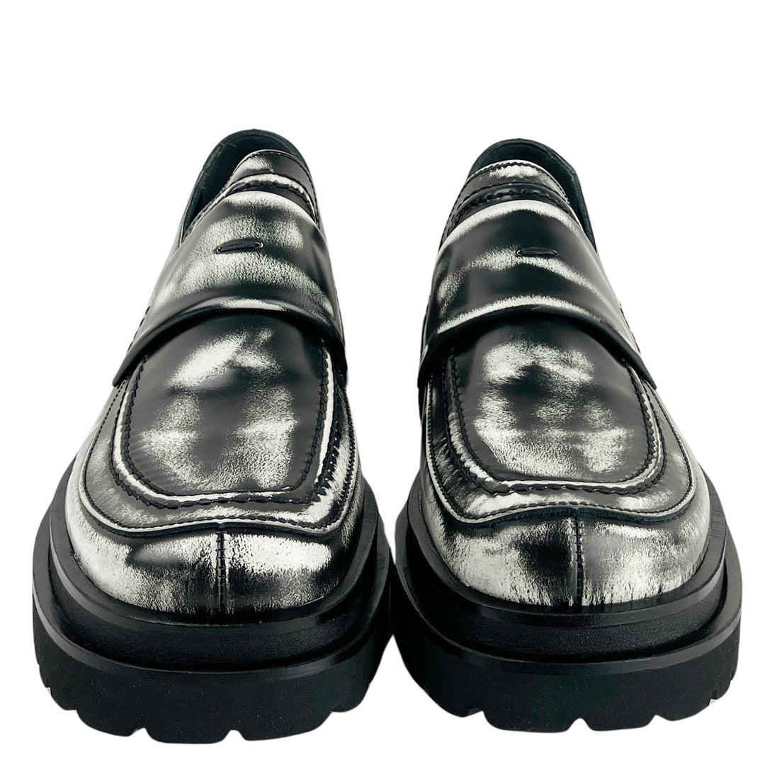 Y's Leather Loafer in Distressed Black - Discounts on Y's at UAL