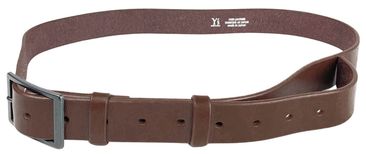 Y's Cowhide Leather Belt in Brown - Discounts on Y's at UAL