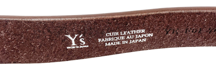 Y's Cowhide Leather Belt in Brown - Discounts on Y's at UAL