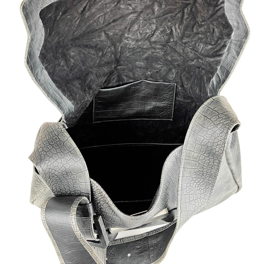 Marni Large Trunkaroo Croc Embossed Bag in Grey - Discounts on Marni at UAL