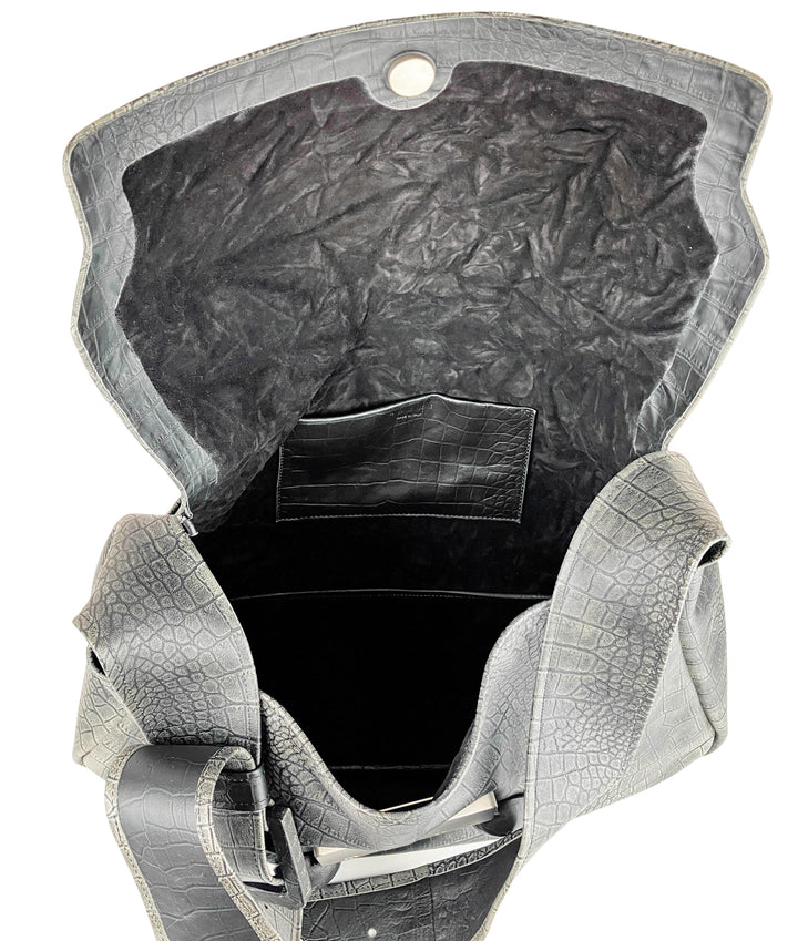 Marni Large Trunkaroo Croc Embossed Bag in Grey - Discounts on Marni at UAL
