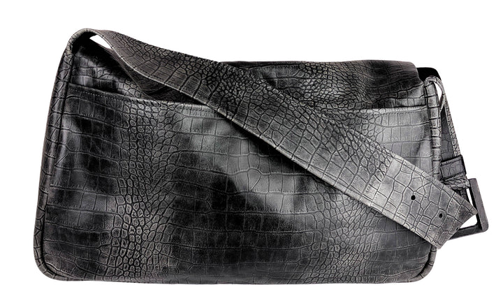 Marni Large Trunkaroo Croc Embossed Bag in Grey - Discounts on Marni at UAL
