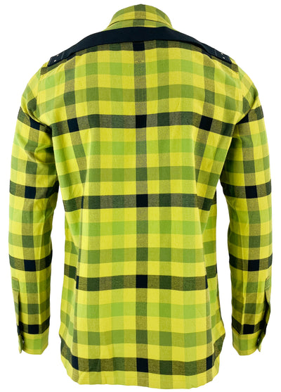 Rick Owens Work Shirt in Green Plaid - Discounts on Rick Owens at UAL