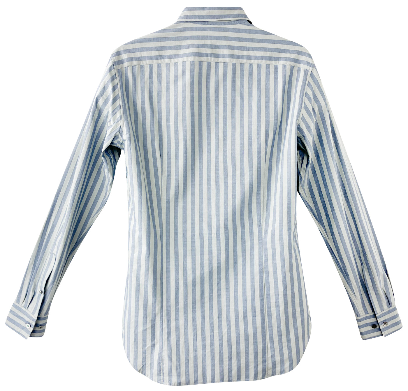 Dries Van Noten Striped Button Down Shirt in Blue Stripe - Discounts on Dries Van Noten at UAL