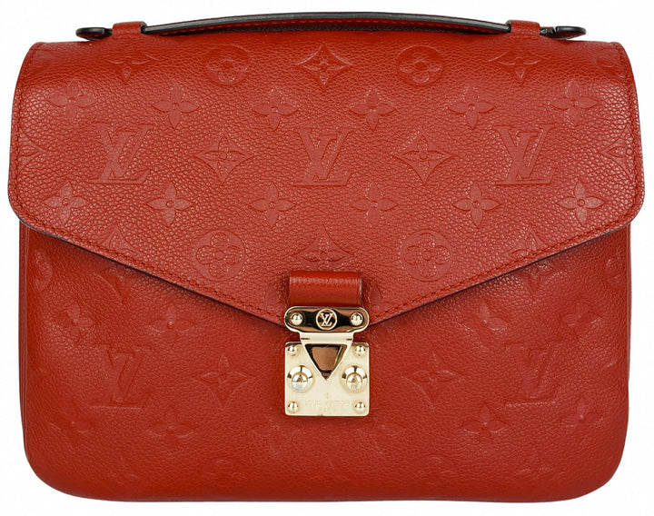 Louis Vuitton Pochette Métis Monogram Empreinte Leather Bag in Red