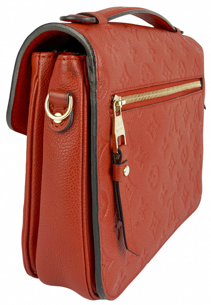 Louis Vuitton Pochette Métis Monogram Empreinte Leather Bag in Red