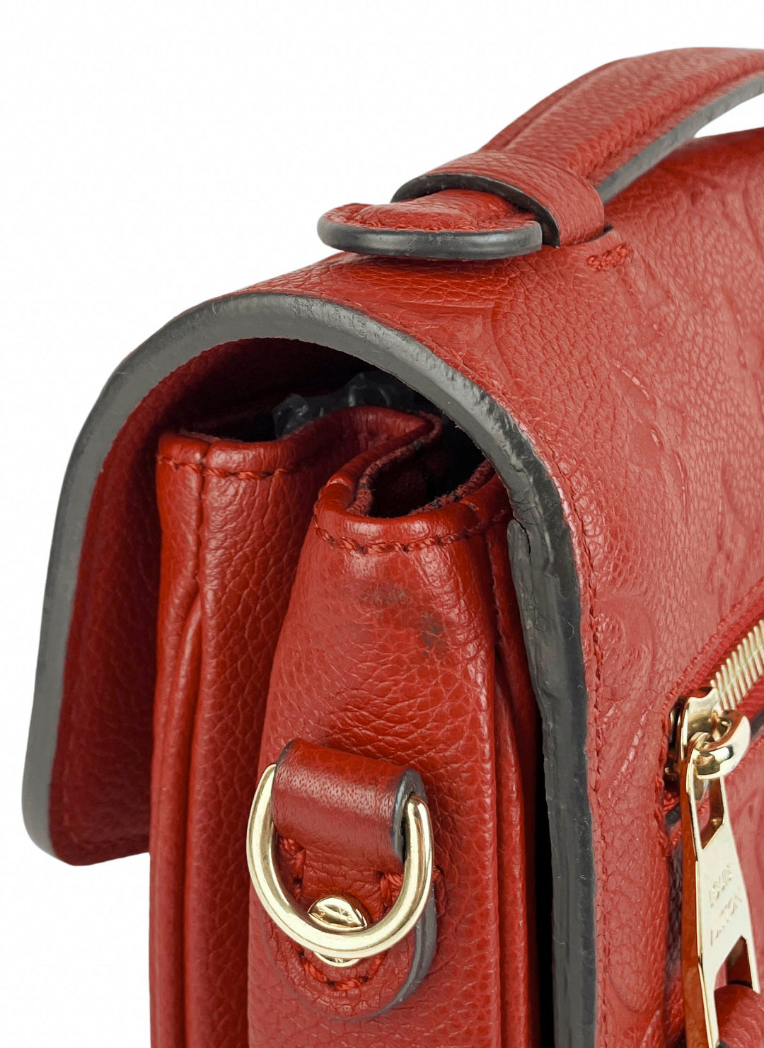 Louis Vuitton Pochette Métis Monogram Empreinte Leather Bag in Red