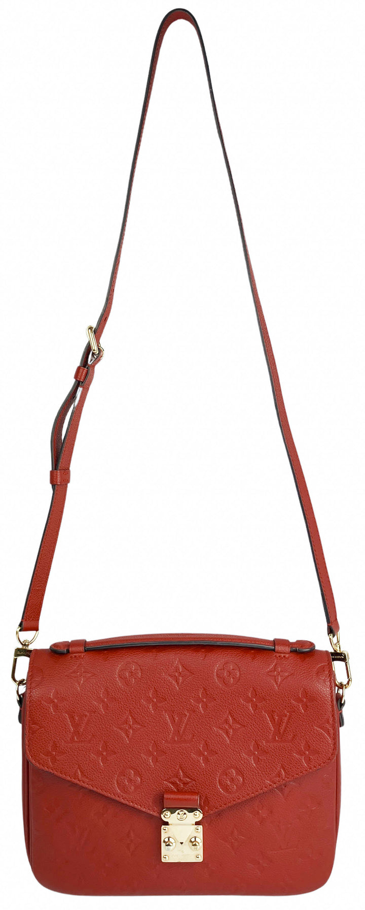Louis Vuitton Pochette Métis Monogram Empreinte Leather Bag in Red