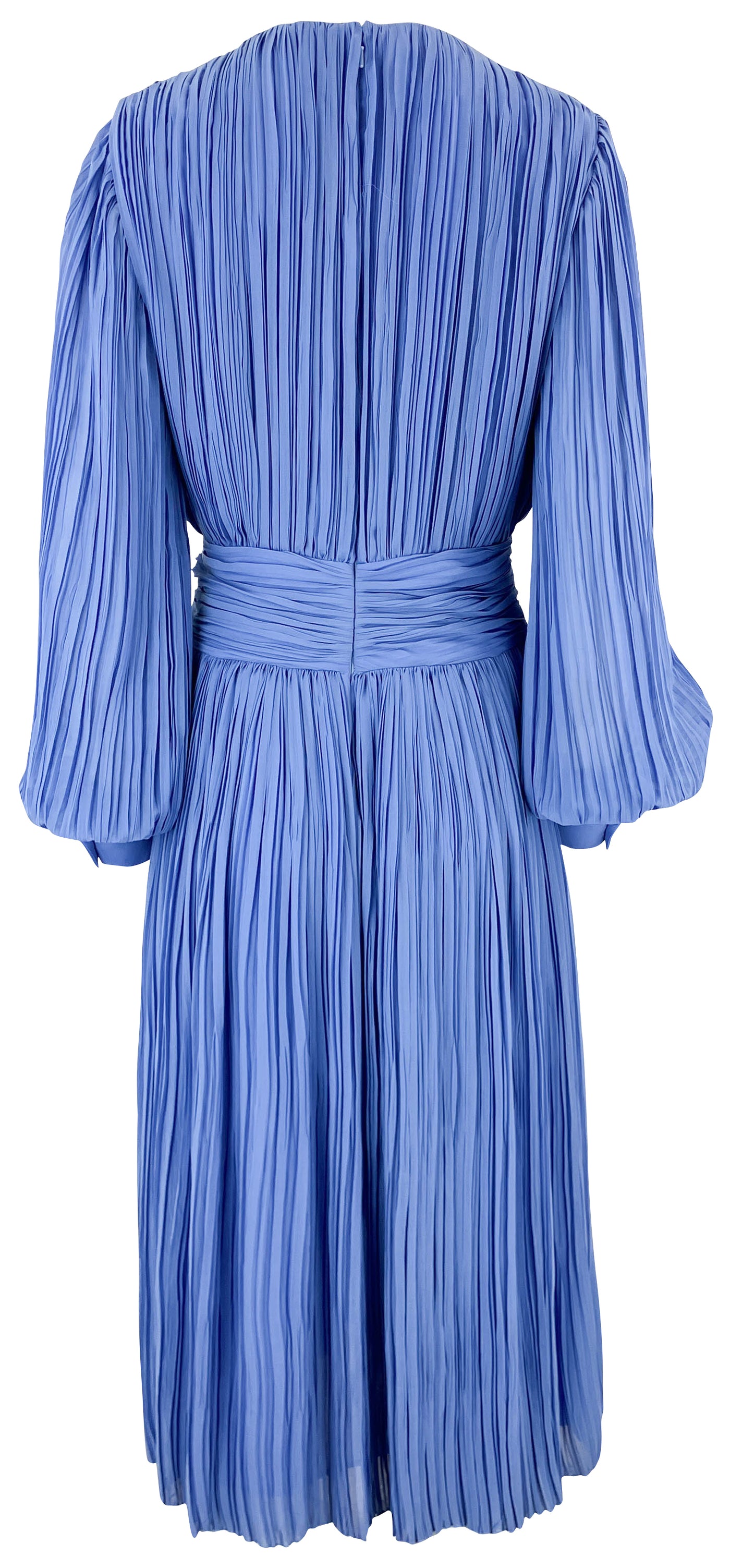 Rochas Plissé-detailed Midi Dress in Blue - Discounts on Rochas at UAL