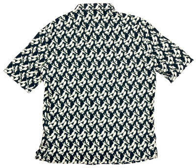 Saint Laurent Abstract Print Button Down Shirt in Black/Cream - Discounts on Saint Laurent at UAL