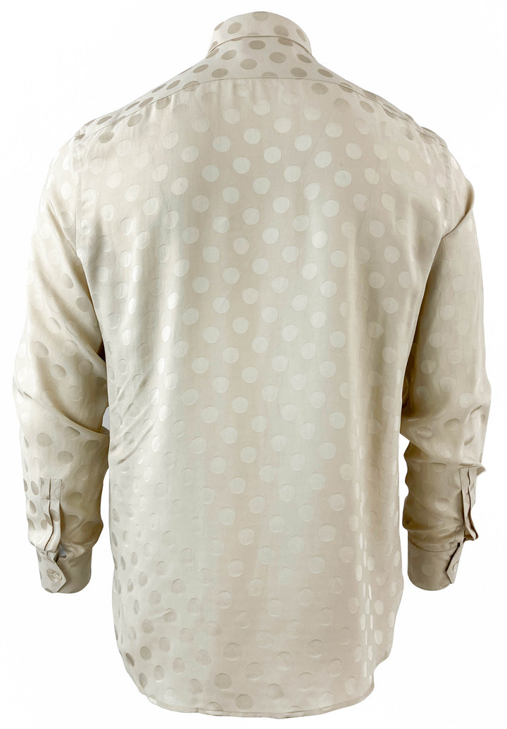 Saint Laurent Polka-Dot Silk Shirt in Beige - Discounts on Saint Laurent at UAL