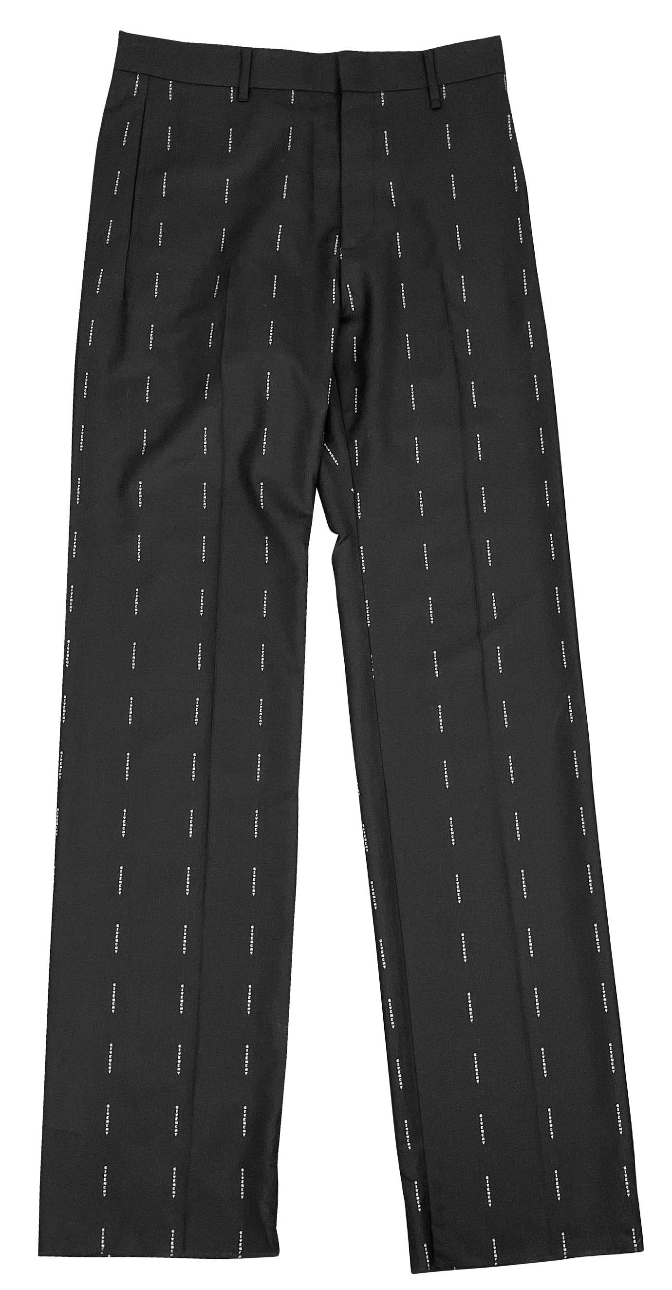 Givenchy Logo Straight Leg Trousers in Black - Discounts on Givenchy at UAL