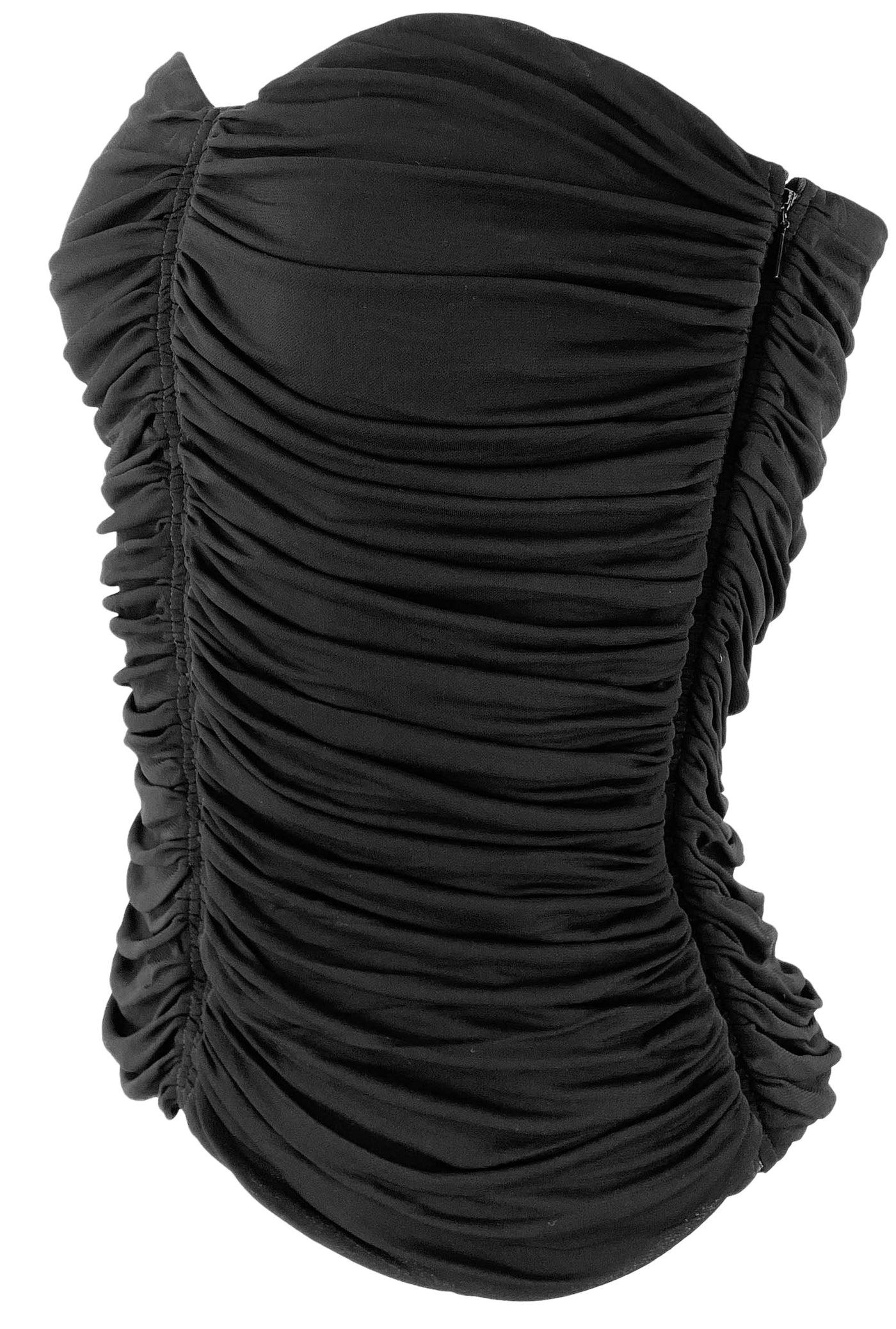 Saint Laurent Ruched Tube Top in Black - Discounts on Saint Laurent at UAL