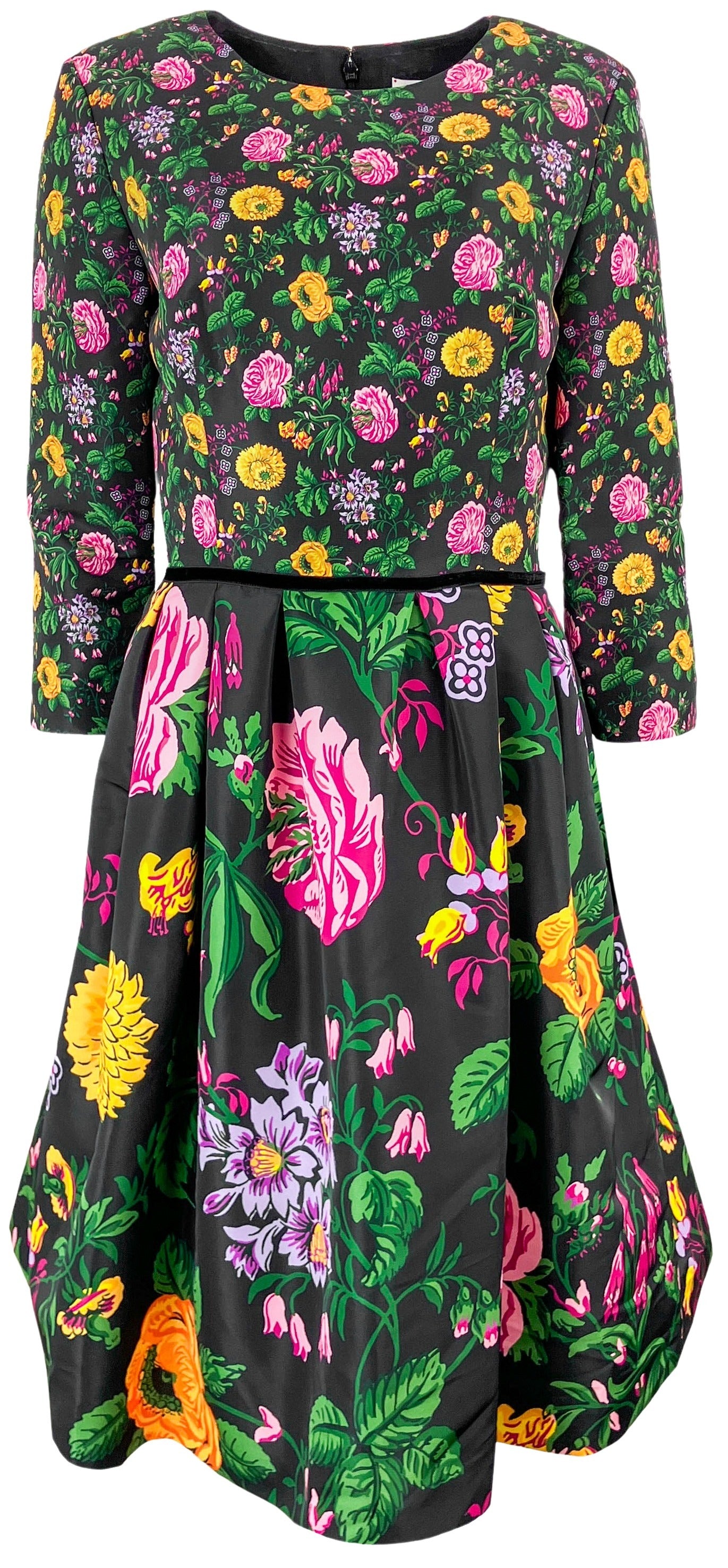 Carolina Herrera Floral Faille A-Line Dress - Discounts on Carolina Herrera at UAL