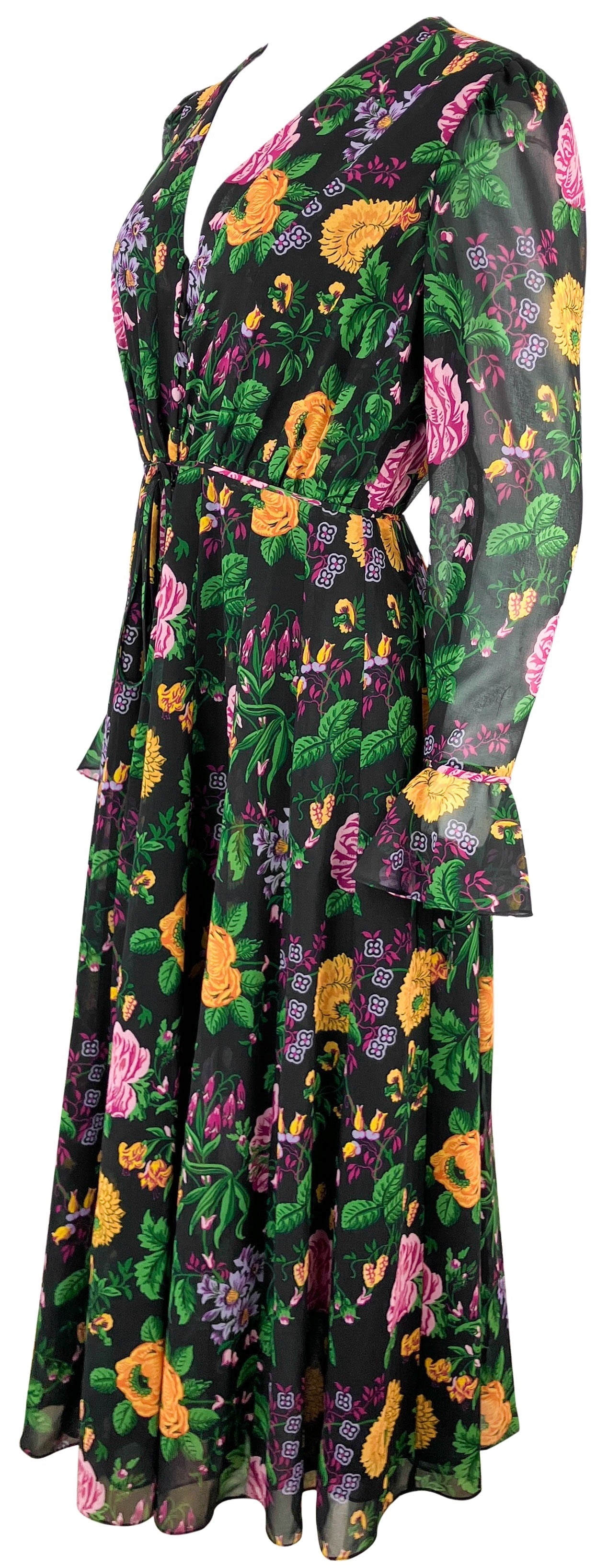 Carolina Herrera Button Front Floral Midi Dress - Discounts on Carolina Herrera at UAL