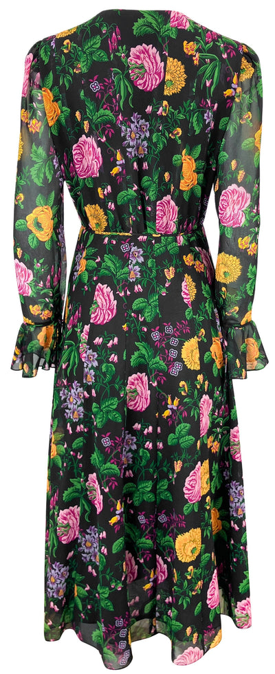 Carolina Herrera Button Front Floral Midi Dress - Discounts on Carolina Herrera at UAL