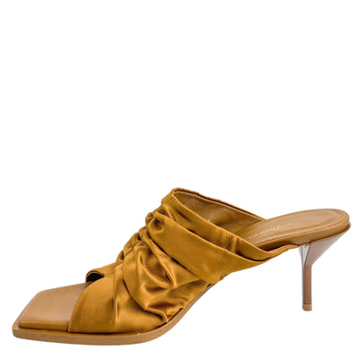 Phillip Lim Georgiana Ruched Mules in Olive - Discounts on Phillip Lim at UAL