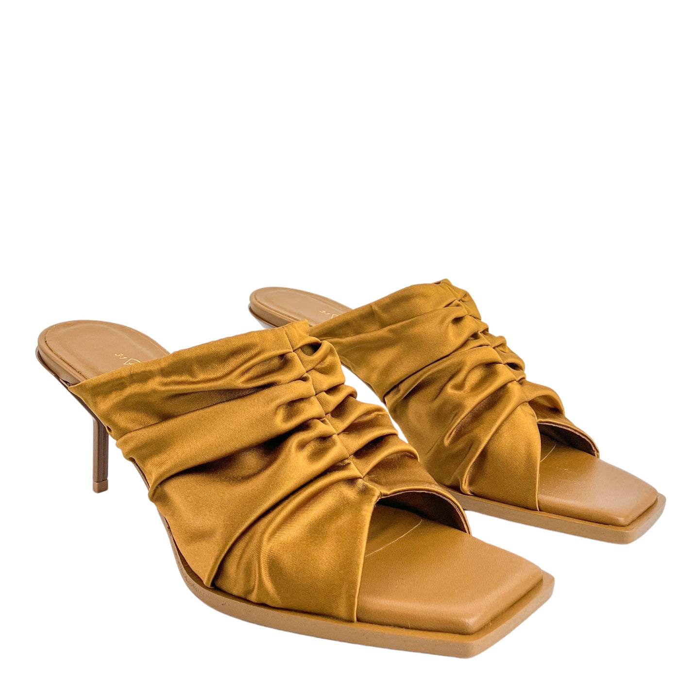 Phillip Lim Georgiana Ruched Mules in Olive - Discounts on Phillip Lim at UAL