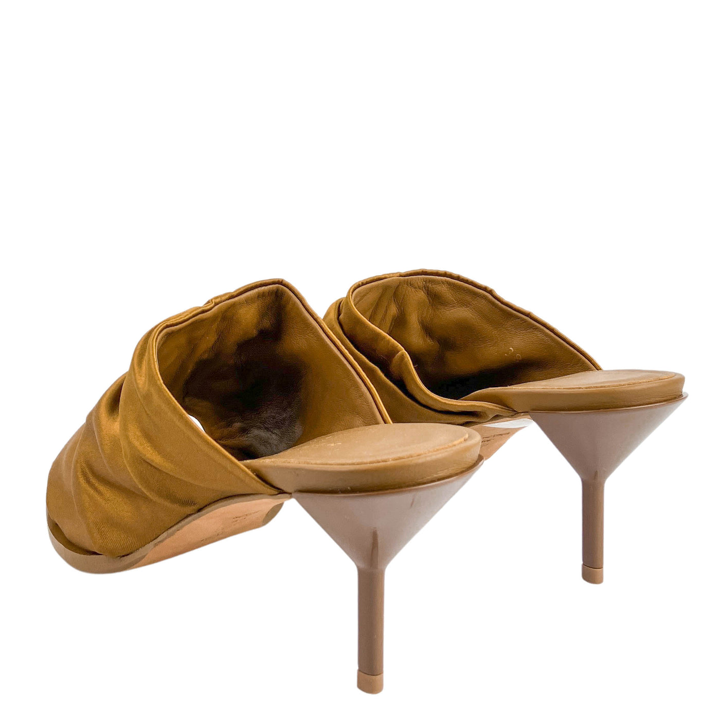 Phillip Lim Georgiana Ruched Mules in Olive - Discounts on Phillip Lim at UAL