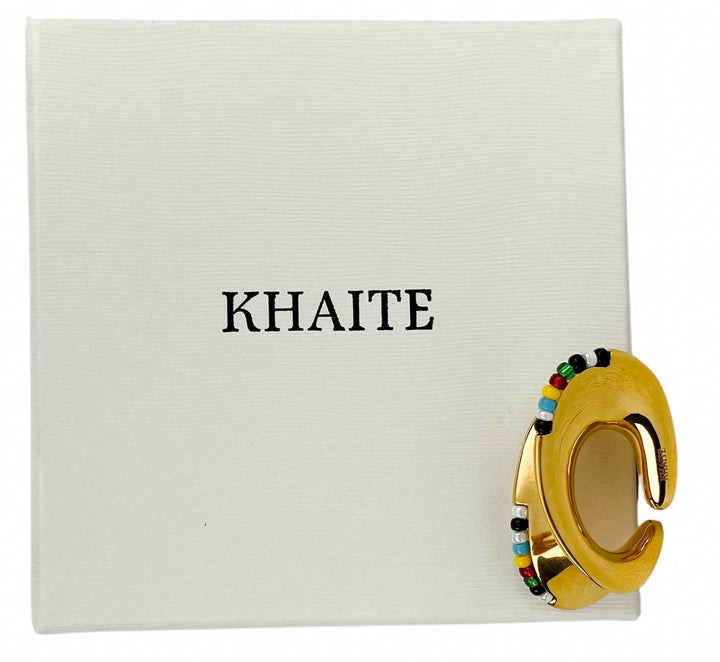 Khaite Shadow Beaded Ear Cuff in Gold - Discounts on Khaite at UAL