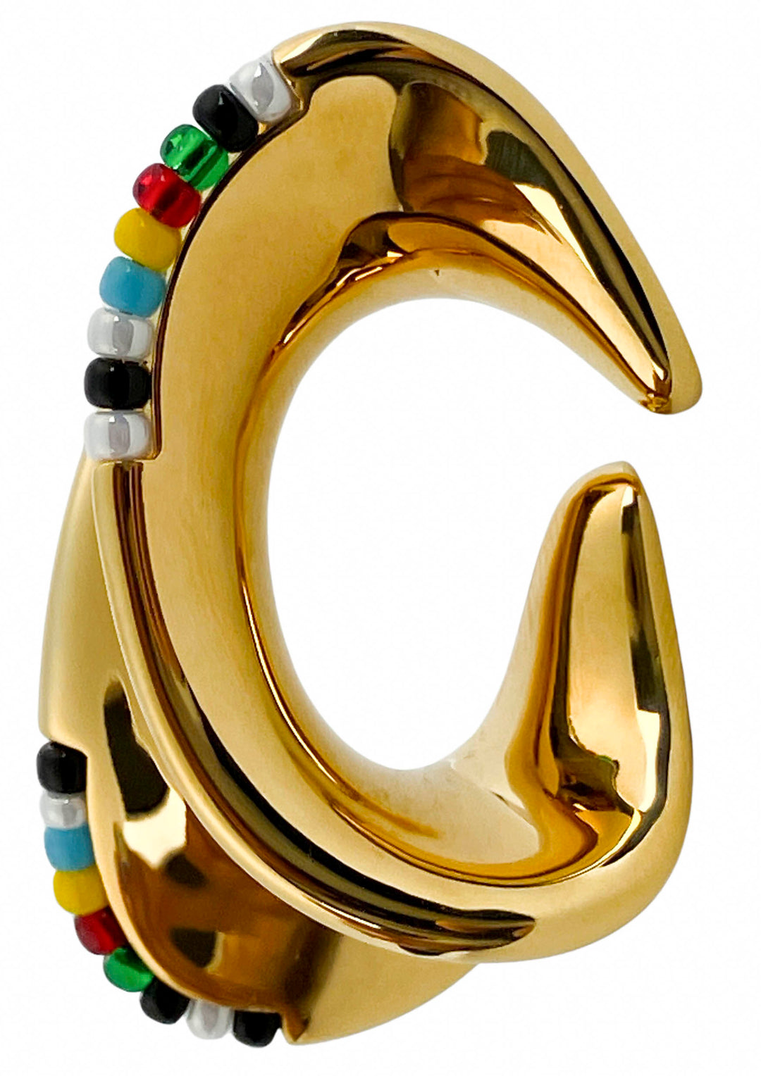 Khaite Shadow Beaded Ear Cuff in Gold - Discounts on Khaite at UAL