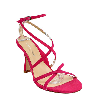 Marion Parke Lottie Suede Sandals in Magenta - Discounts on Marion Parke at UAL