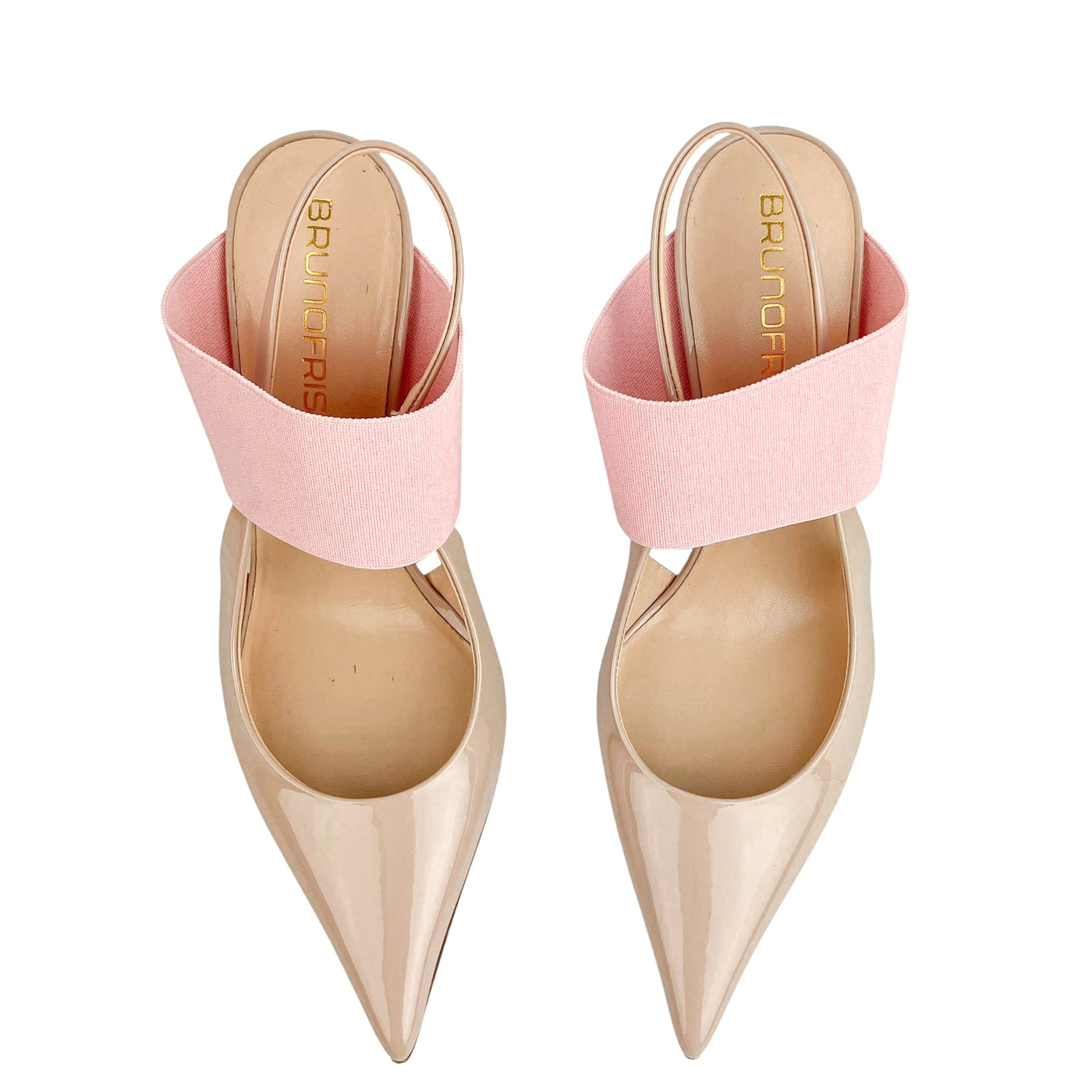 Bruno Frisoni Pointy Tonic Heels in Patent Nude - Discounts on Bruno Frisoni at UAL