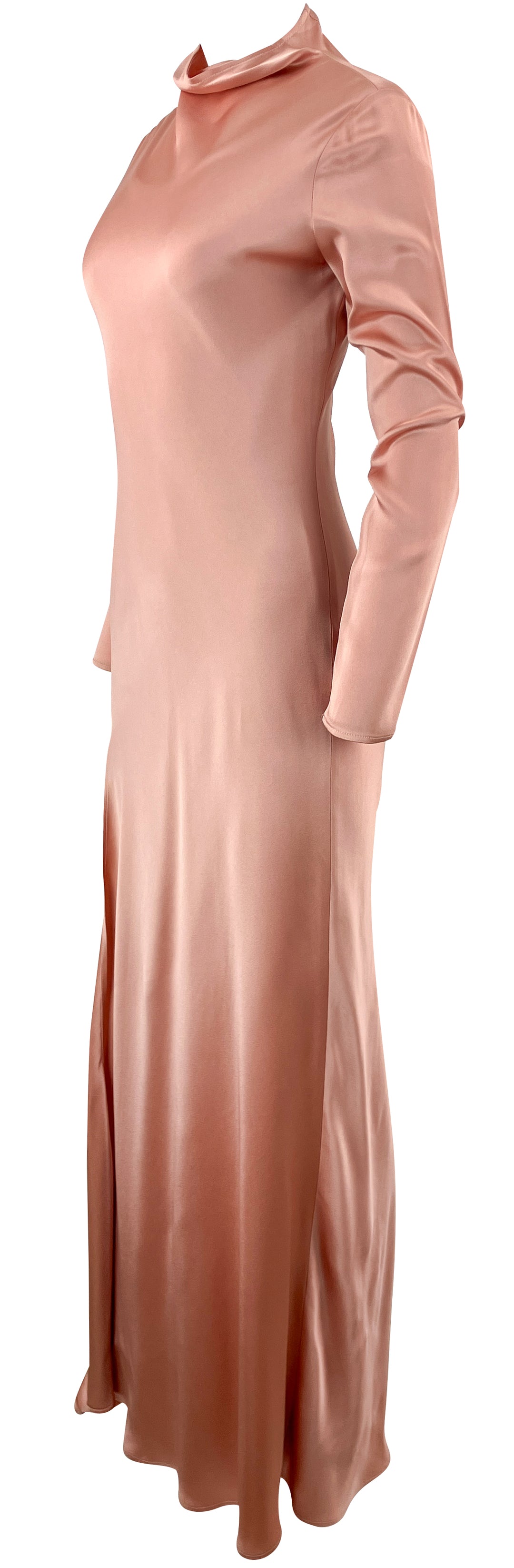 LAPOINTE Satin Cowl Neck Maxi Dress in Pink - Discounts on LAPOINTE at UAL