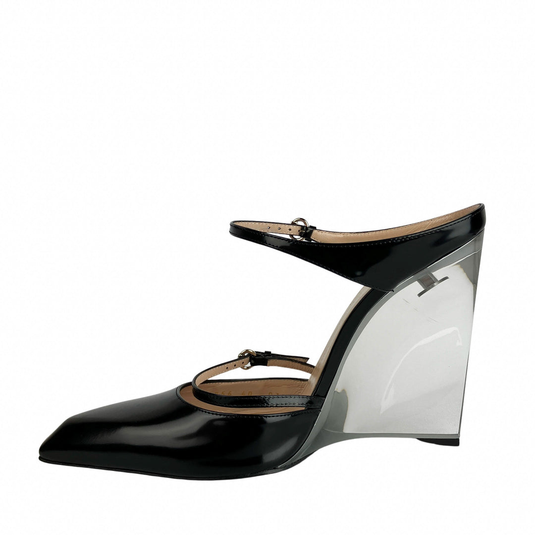 Gucci Acrylic Wedges in Black/Clear - Discounts on Gucci at UAL