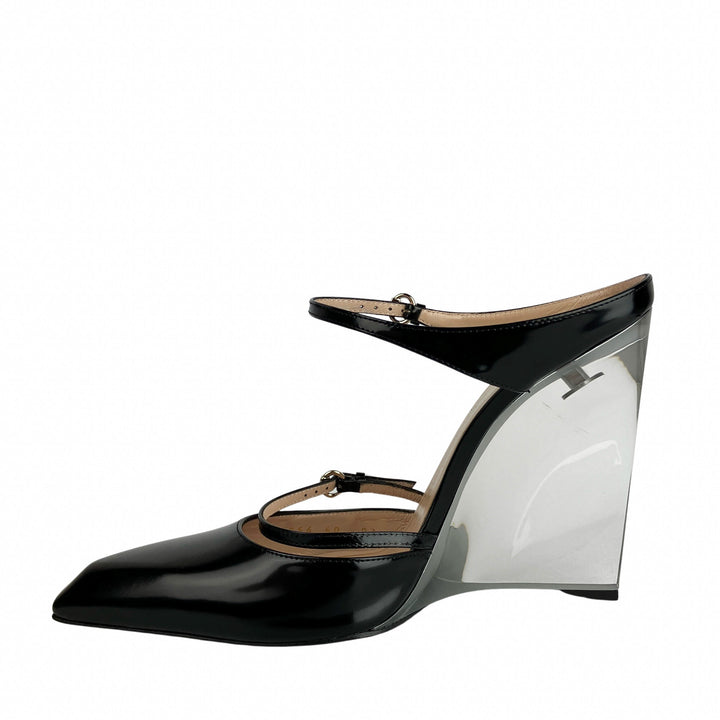 Gucci Acrylic Wedges in Black/Clear - Discounts on Gucci at UAL