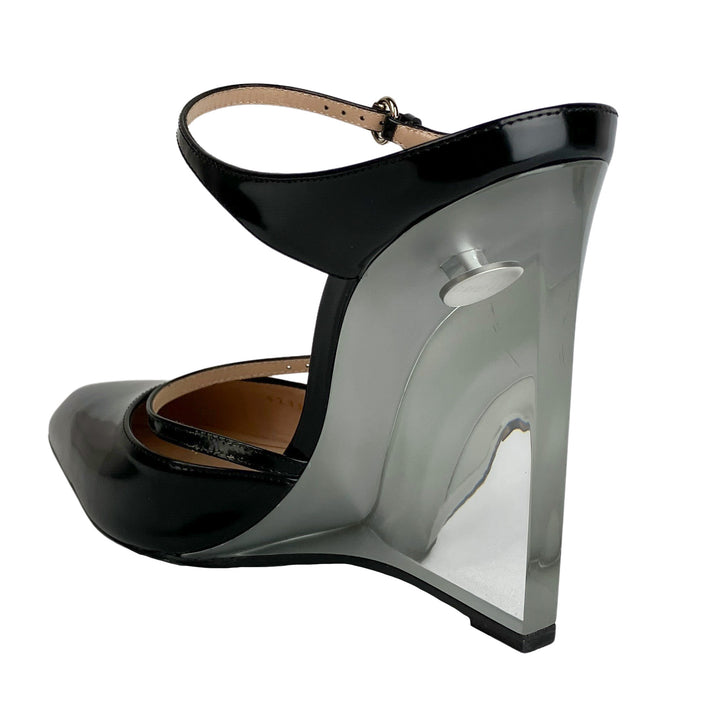 Gucci Acrylic Wedges in Black/Clear - Discounts on Gucci at UAL