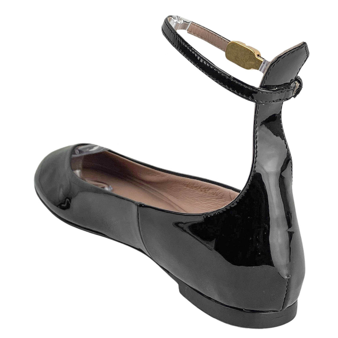 Valentino Patent Leather Ballerina Flats in Black - Discounts on Valentino at UAL