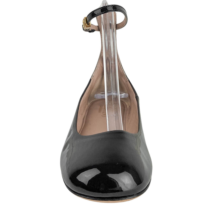 Valentino Patent Leather Ballerina Flats in Black - Discounts on Valentino at UAL