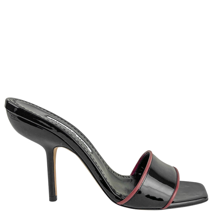 Manolo Blahnik Helamu Patent Leather Heels in Black - Discounts on Manolo Blahnik at UAL