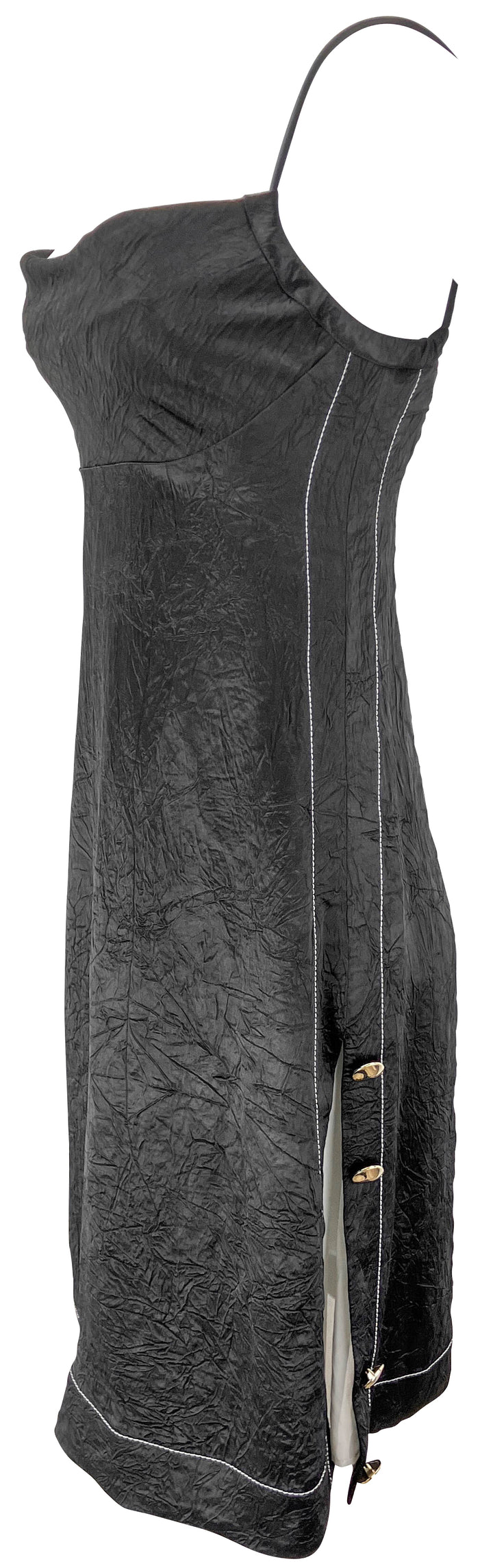 Proenza Schouler Crushed Satin Mini Dress in Black - Discounts on Proenza Schouler at UAL