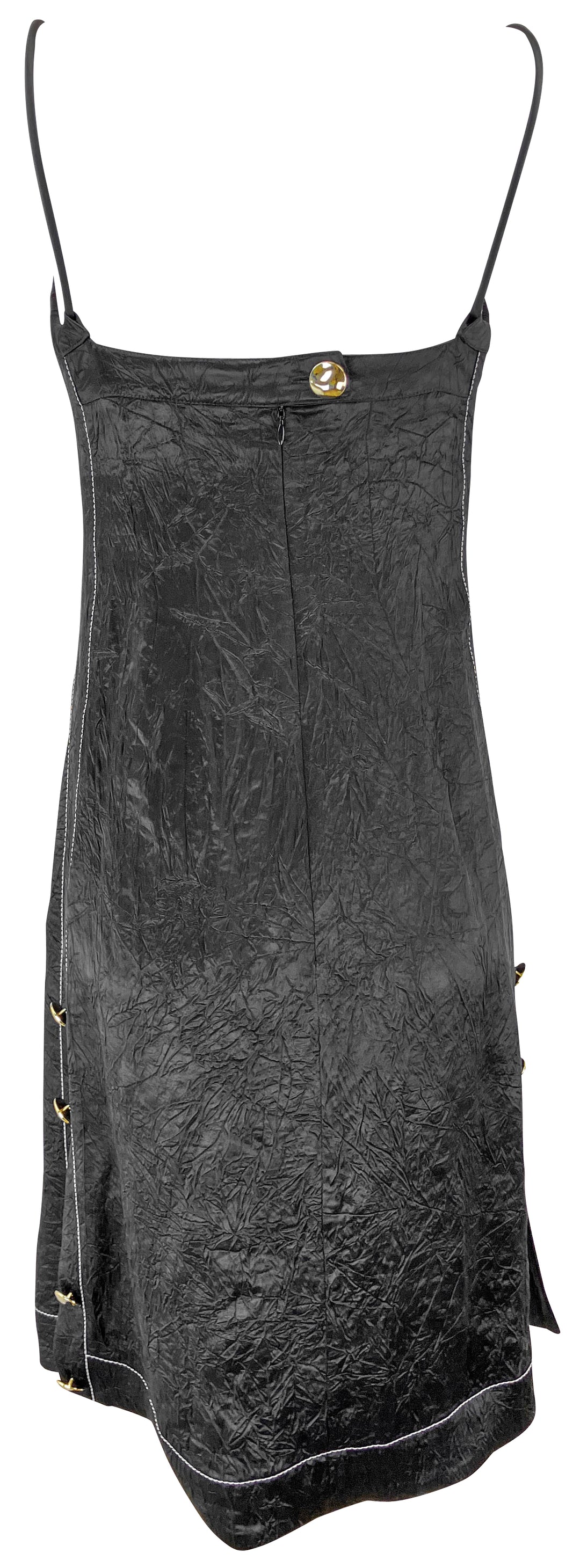 Proenza Schouler Crushed Satin Mini Dress in Black - Discounts on Proenza Schouler at UAL