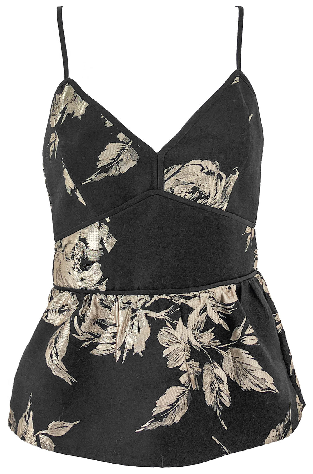 Christy Lynn Floral Print Tank Top in Black/Champagne - Discounts on Christy Lynn at UAL