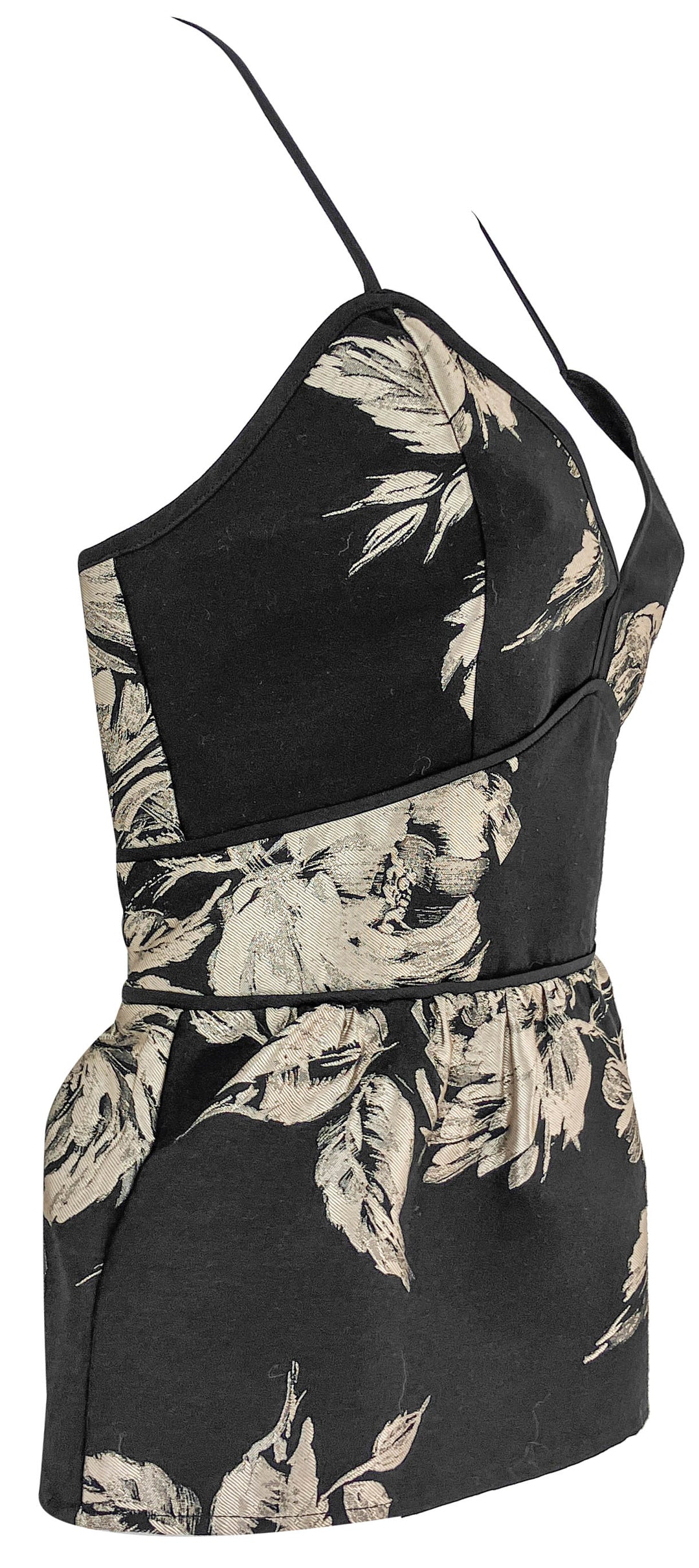 Christy Lynn Floral Print Tank Top in Black/Champagne - Discounts on Christy Lynn at UAL