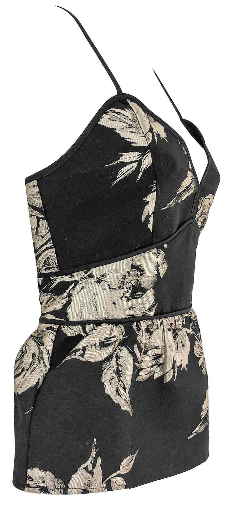 Christy Lynn Floral Print Tank Top in Black/Champagne - Discounts on Christy Lynn at UAL