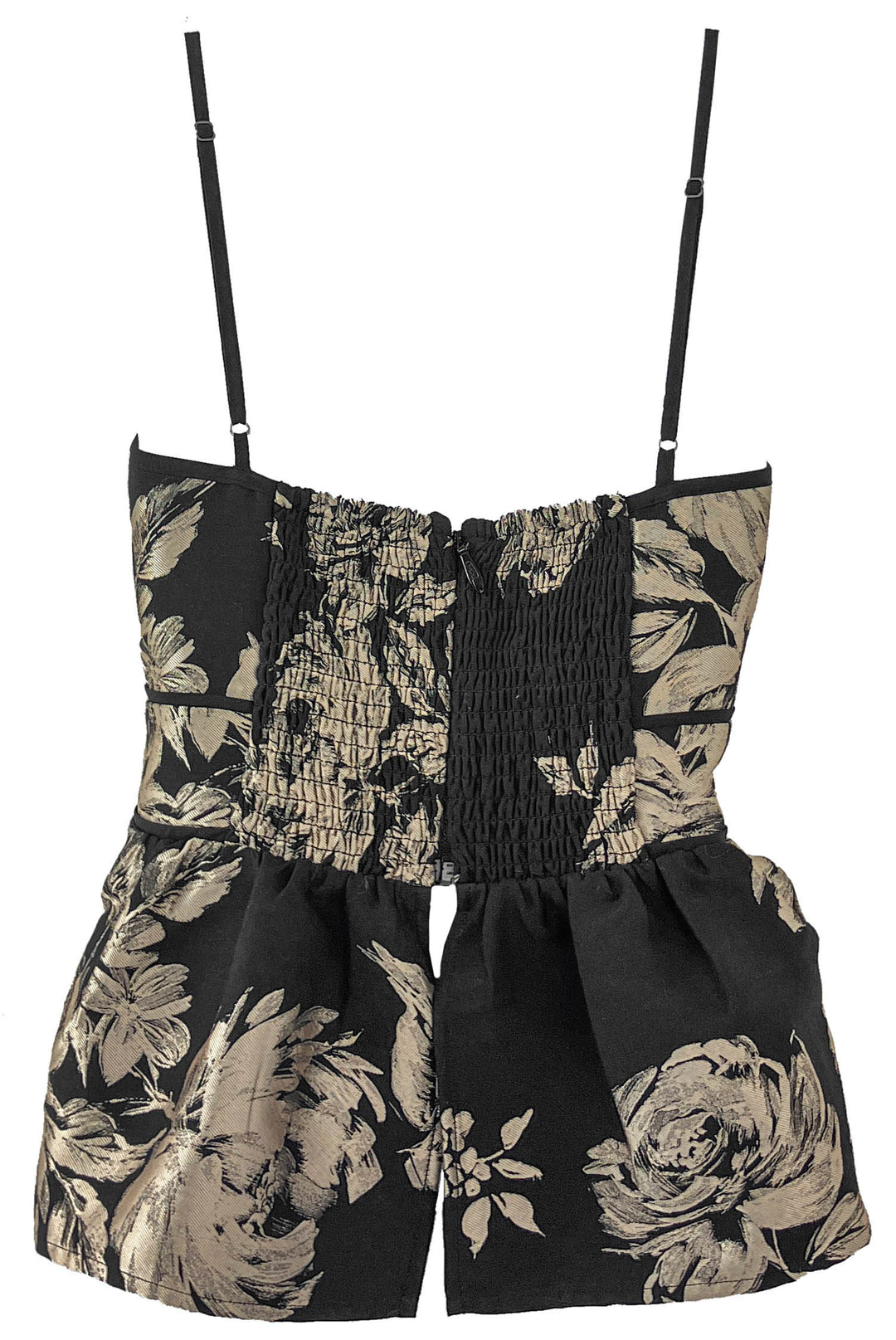Christy Lynn Floral Print Tank Top in Black/Champagne - Discounts on Christy Lynn at UAL